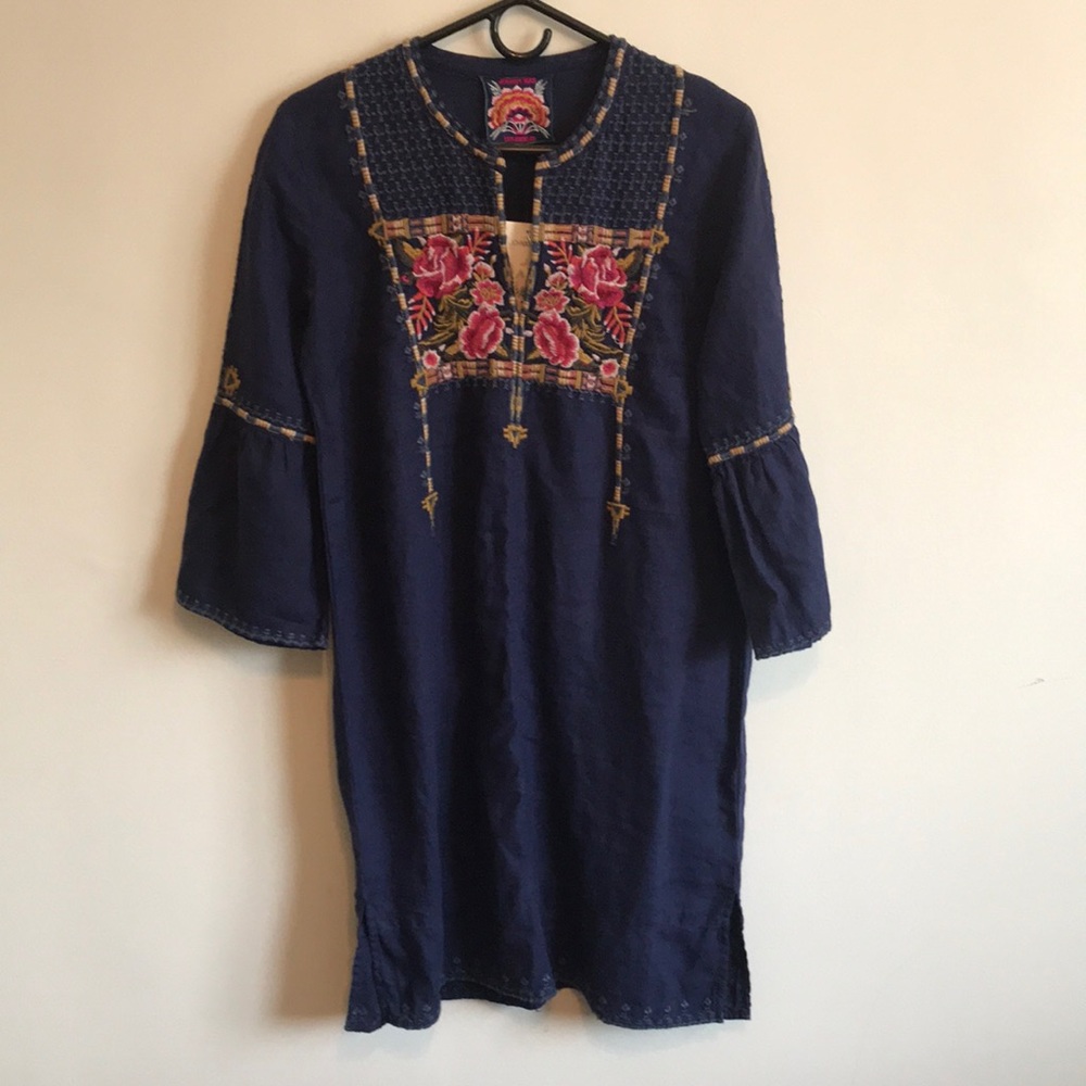 Johnny Was Linen flare sleeve tunic dress